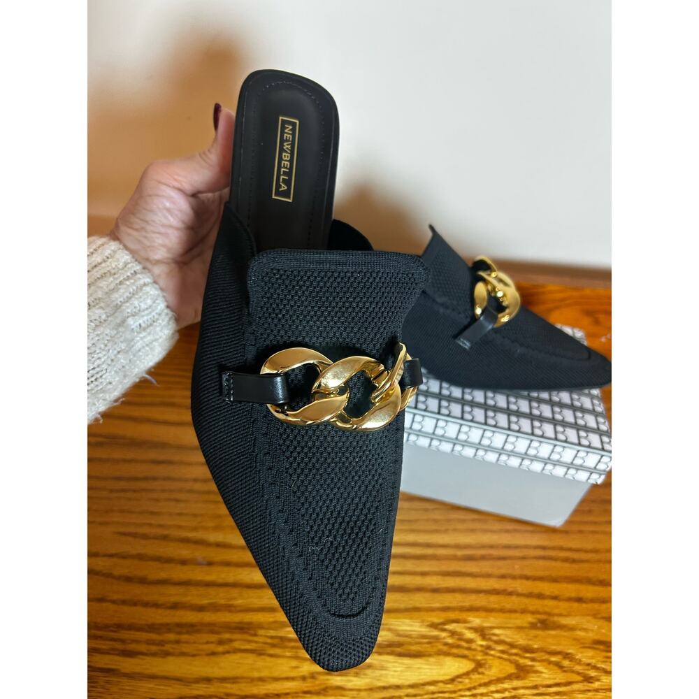 NewBella Size 10 New Black Sling Back Pump Mule heel Casual - Picture 2 of 8